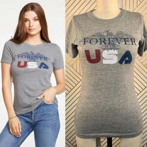 Chaser USA Forever Gray Short‎ Sleeve Graphic Tee